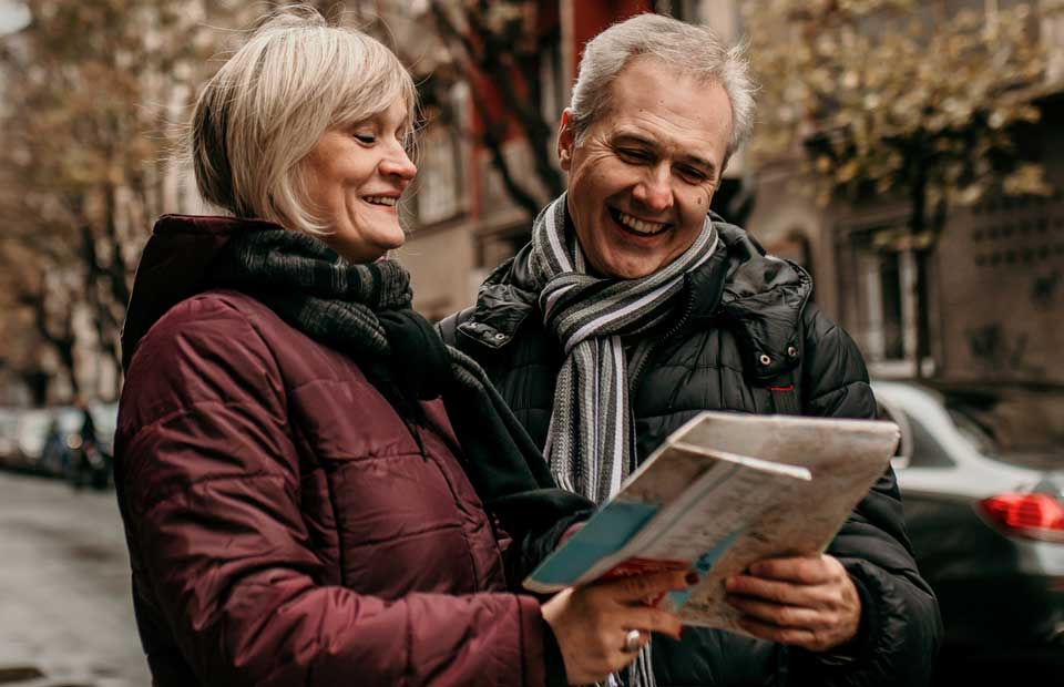 promo image for senior couple enjoying travel during retirement